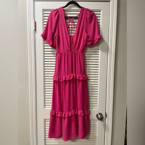 Hot-Pink Ruffle Dress
